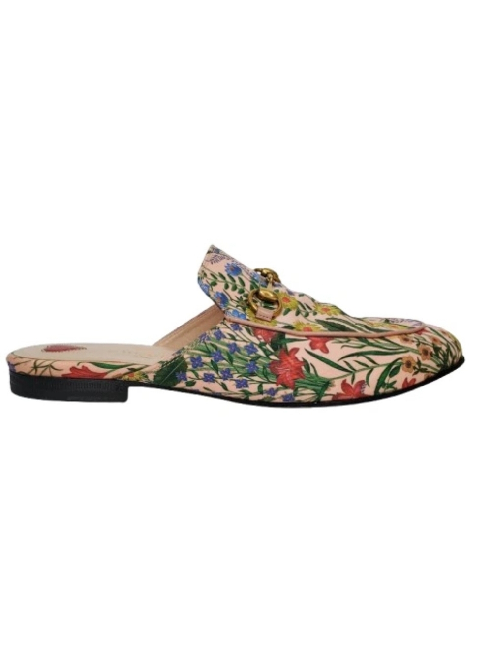Gucci Floral Canvas Princetown Horsebit Mules Loafers